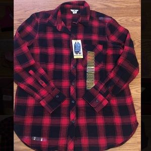 Long sleeve plaid, button up shirt